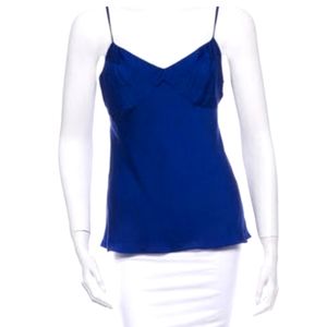 Diane Von Furstenberg Cobalt Blue Silk Spaghetti Strap Camisole